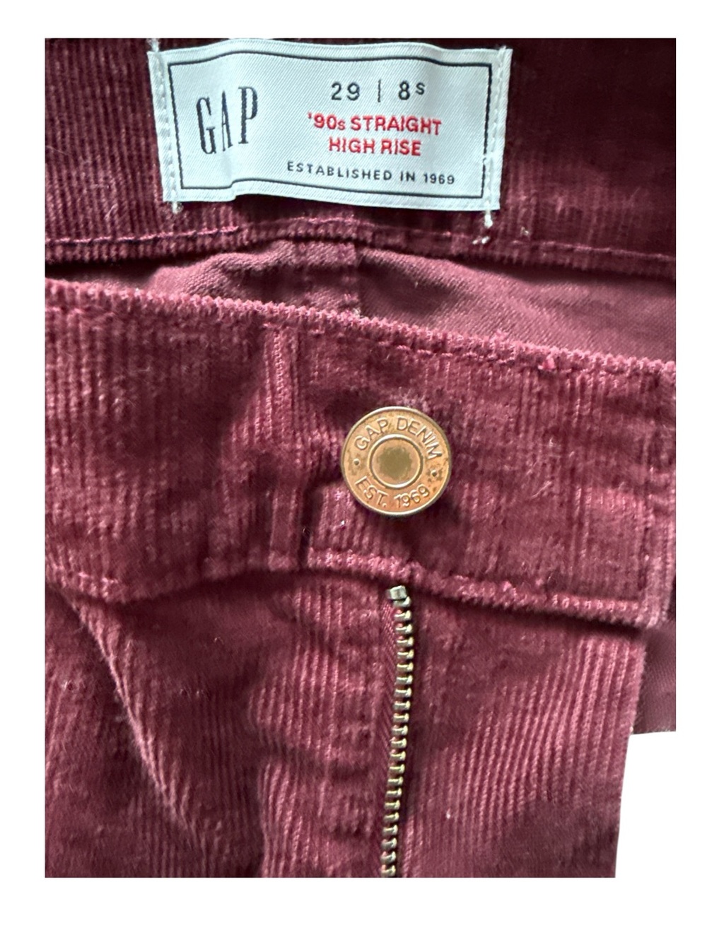 GAP Kids Corduroy High-Rise Jeans in Burgundy